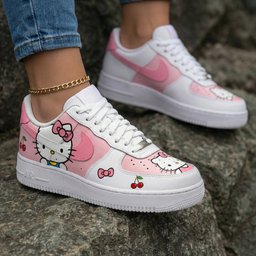 Hello Kitty Cherries Bows Baby Pink White Custom Air Force 1 - view 2