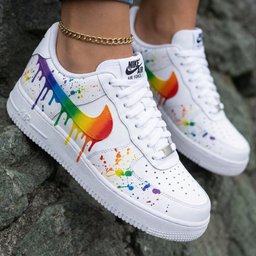 Paint Drip Splatter Rainbow Custom Air Force 1 - view 2