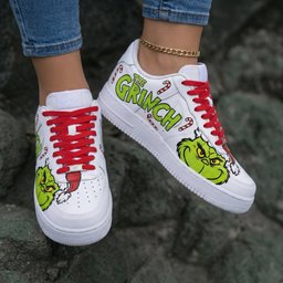 The Grinch Candy Canes Green Red Custom Air Force 1 - view 2