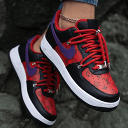 LV Monogram Red Black Purple Custom Air Force 1 - view 2