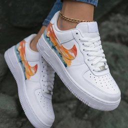 Watercolor Sunset Orange Blue Custom Air Force 1 - view 2