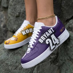Kobe Bryant 24 Purple Yellow Custom Air Force 1 - view 2