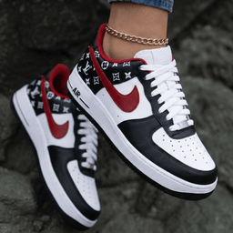 LV Print Black Red Custom Air Force 1 - view 2