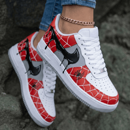 Spider Web Spiders Red Gray Black Custom Air Force 1 - view 2
