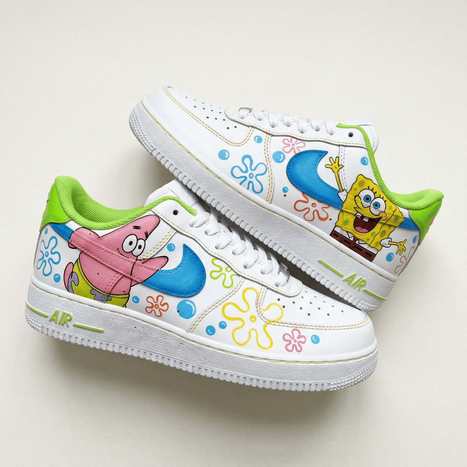 SpongeBob Patrick Cartoon Green Blue Custom Air Force 1
