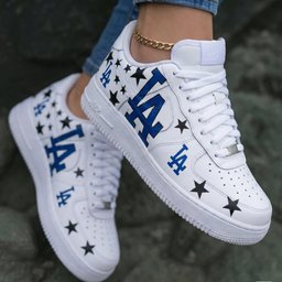 LA Logo Black Stars Blue Black Custom Air Force 1 - view 2