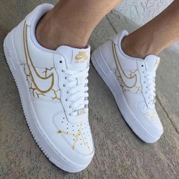 Crack Pattern White Gold Custom Air Force 1