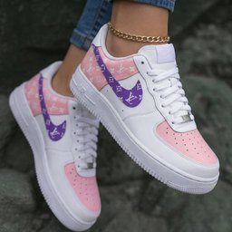 LV Pattern Baby Pink And Purple Custom Air Force 1 - view 2