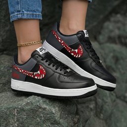 Stranger Things Black Gray Custom Air Force 1 - view 2