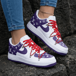 LV Pattern Purple Red Custom Air Force 1 - view 2