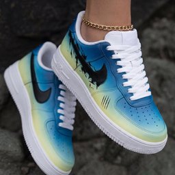 Claw Mark Blue Yellow Custom Air Force 1 - view 2