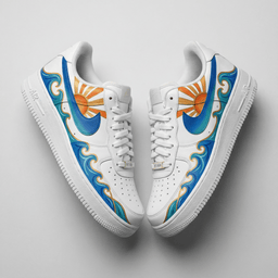 Sun Waves Orange Blue Custom Air Force 1 - view 2