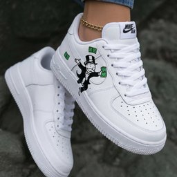 Monopoly Man Green Money Black Green Custom Air Force 1 - view 2