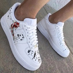 Koi Fish Ink Splatter Red Black Custom Air Force 1