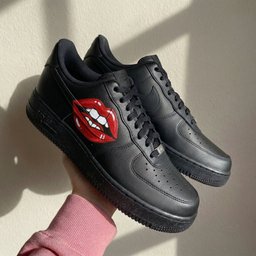 Red Lips Black Custom Air Force 1 - view 3