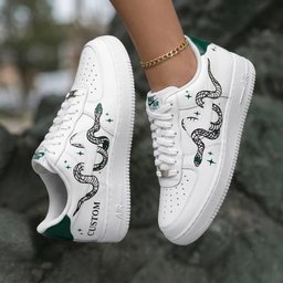 Snake Stars White Green Custom Air Force 1 - view 2