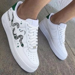 Snake Stars White Green Custom Air Force 1