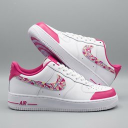 Colorful Mosaic Swoosh Pink Custom Air Force 1 - view 2