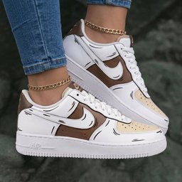 Cartoon Brown Beige Custom Air Force 1 - view 2
