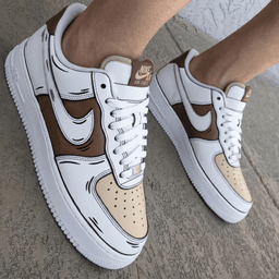 Cartoon Brown Beige Custom Air Force 1