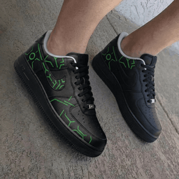 Green Tech Pattern Black Green Custom Air Force 1
