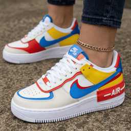 Color Blocked Red Blue Yellow Custom Air Force 1 Shadow - view 2