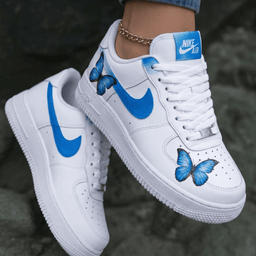 Butterflies White Blue Custom Air Force 1 - view 2