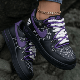 Spider Web Skull Spider Black Purple Custom Air Force 1 - view 2