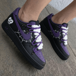 Spider Web Skull Spider Black Purple Custom Air Force 1