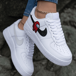 Among Us Red Crewmate Red Black Light Gray Custom Air Force 1 - view 2