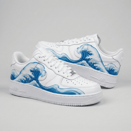 Wave White Blue Custom Air Force 1 - view 2