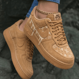 LV Logo Drip Tan Flax Custom Air Force 1 - view 2