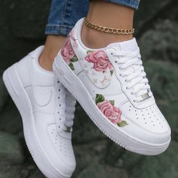 Pink Roses LV Logo Pink Custom Air Force 1 - view 2