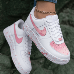 Splatter Paint Baby Pink Custom Air Force 1 - view 2