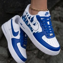 Flame White Blue Custom Air Force 1