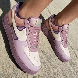 Color Block Baby Pink Purple Custom Air Force 1 Shadow