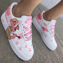 Pink Panther Paw Prints White Baby Pink Custom Air Force 1