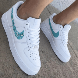 Floral Baby Blue White Custom Air Force 1