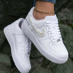 Pearl Decorated Weeding Custom Air Force 1 - view 2