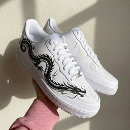 Black Dragon White Black Custom Air Force 1 - view 2