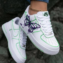 Butterfly Purple Green Custom Air Force 1 - view 2