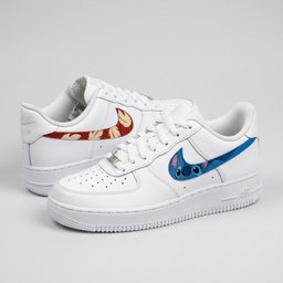 Stitch Leaves Red Baby Blue Custom Air Force 1 - view 2