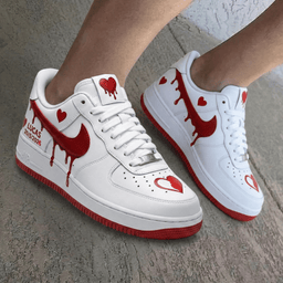 Dripping Hearts Red White Custom Air Force 1 Valentine's Day