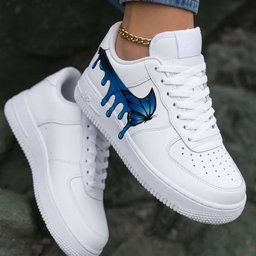 Butterfly Drip White Blue Custom Air Force 1 - view 2