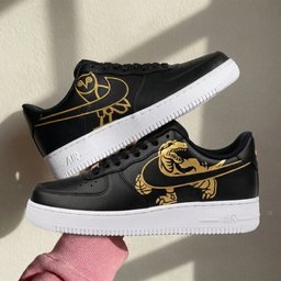 Dinosaur And Owl Black Gold Custom Air Force 1 - view 2