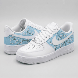 Cherry Blossom White Baby Blue Custom Air Force 1 - view 2