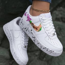 One Piece Purple Smoke Black Gray Splatter Custom Air Force 1 - view 2