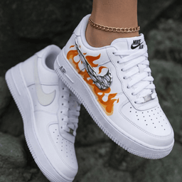 Flame Molten Metal Wing Orange Custom Air Force 1 - view 2