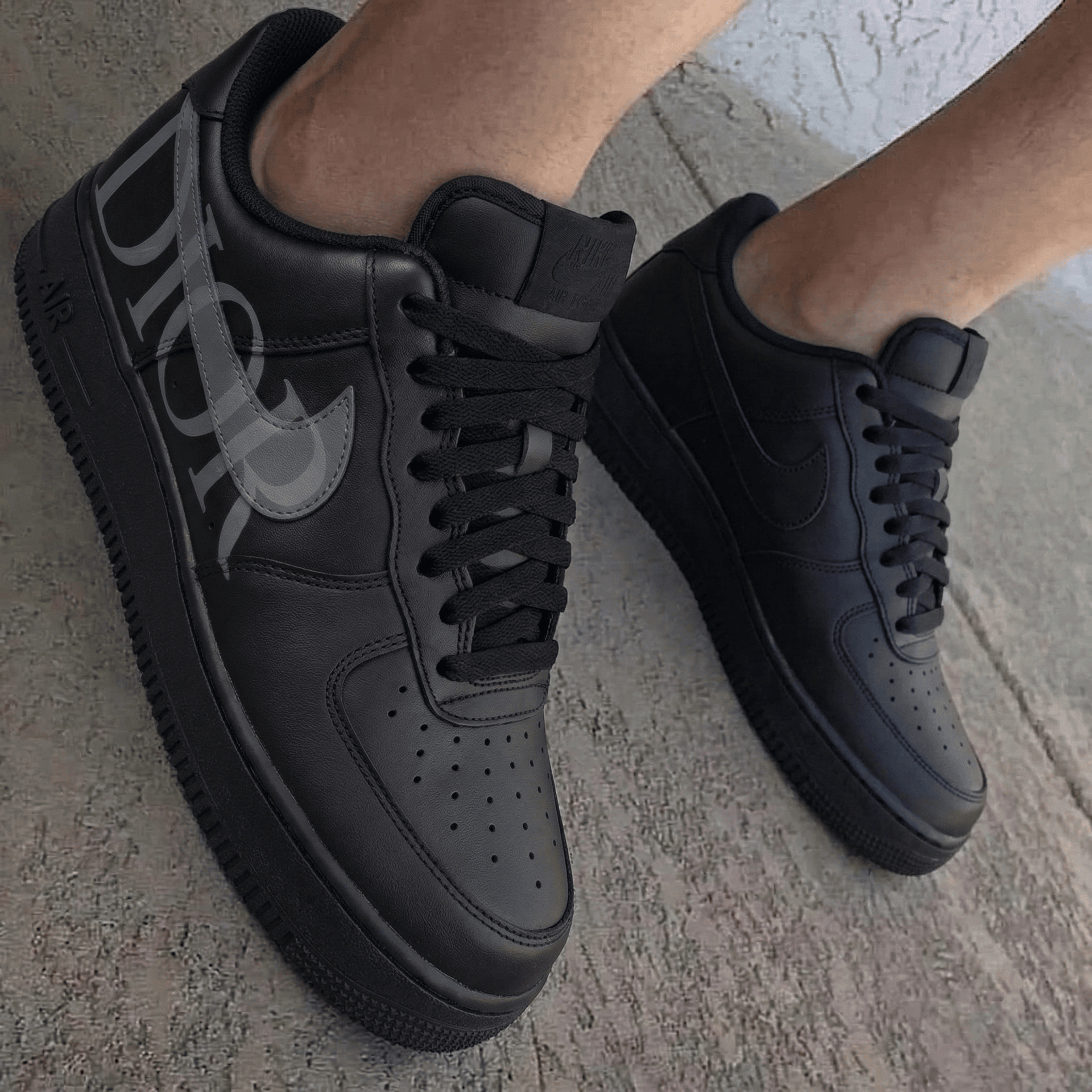 Dior Black Gray Custom Air Force 1