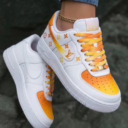 LV Logo Orange Yellow Custom Air Force 1 - view 2